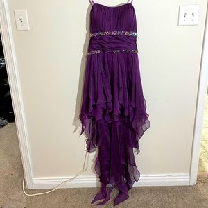 Purple High Low Formal Dress